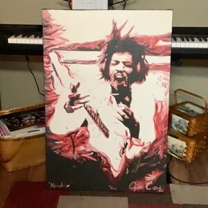 Art. Painting of Jimi Hendrix by Ocean Clark